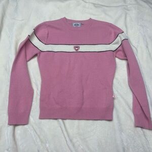 Vintage Swiss Zurich Pink Sweater with White Stripe